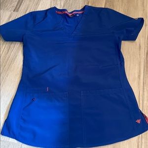 Royal blue scrub top